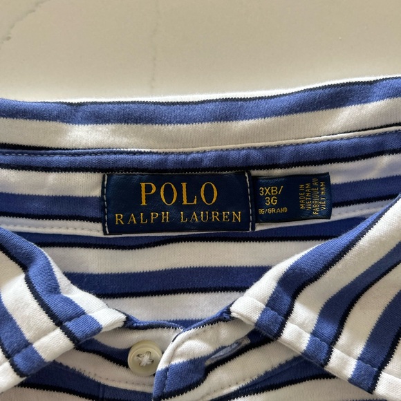 Polo Ralph Lauren Polo Golf Shirt Striped 100% Cotton 3XB - Picture 4 of 9
